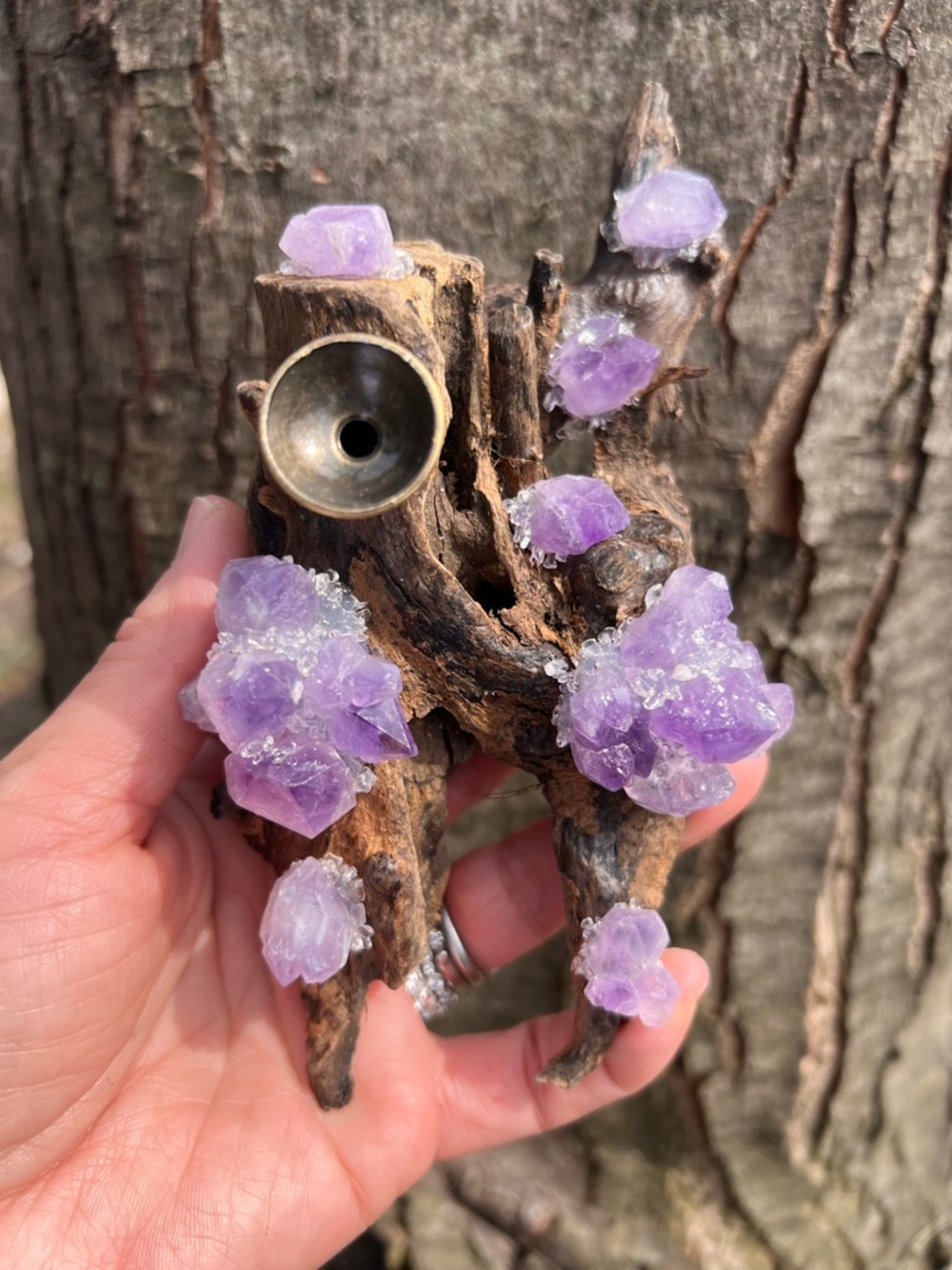 Amethyst (8) 1 sphere holder stand | crystal